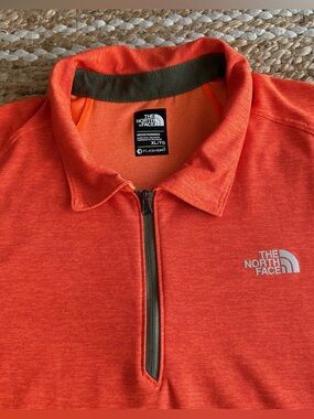 The North Face Quarter Zip Short Sleeve Shirt Orange